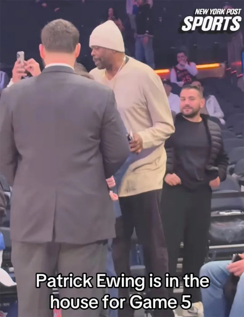 Patrick Ewing arrives at Madison Square Garden for Game 5 of the <br>Knicks-Pacers Eastern Conference finals on May 29, 2025. Instagram/New York Post Sports