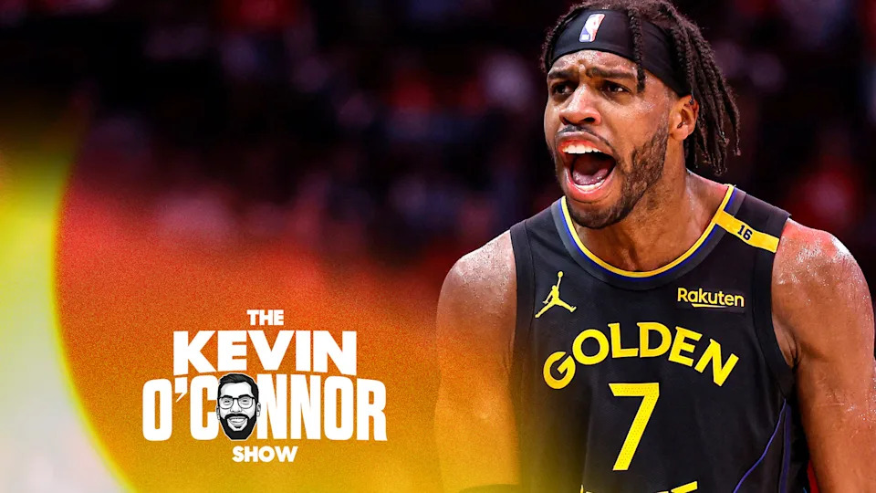 Buddy Hield #7 of the Golden State Warriors reacts against the Houston Rockets after making a three-point basket during the fourth quarter in Game Seven of the Western Conference First Round NBA Playoffs at Toyota Center on May 04, 2025 in Houston, Texas. (Photo by Tim Warner/Getty Images)