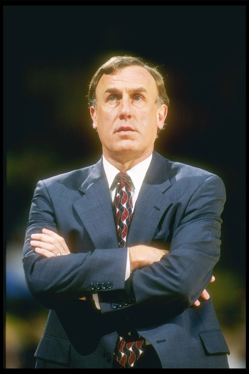 12 Mar 1997: Coach Rick Adelman of the Golden State Warriors watches his players during a game against the Los Angeles Lakers at the Great Western Forum in Inglewood, California. The Lakers won the game 109-101.