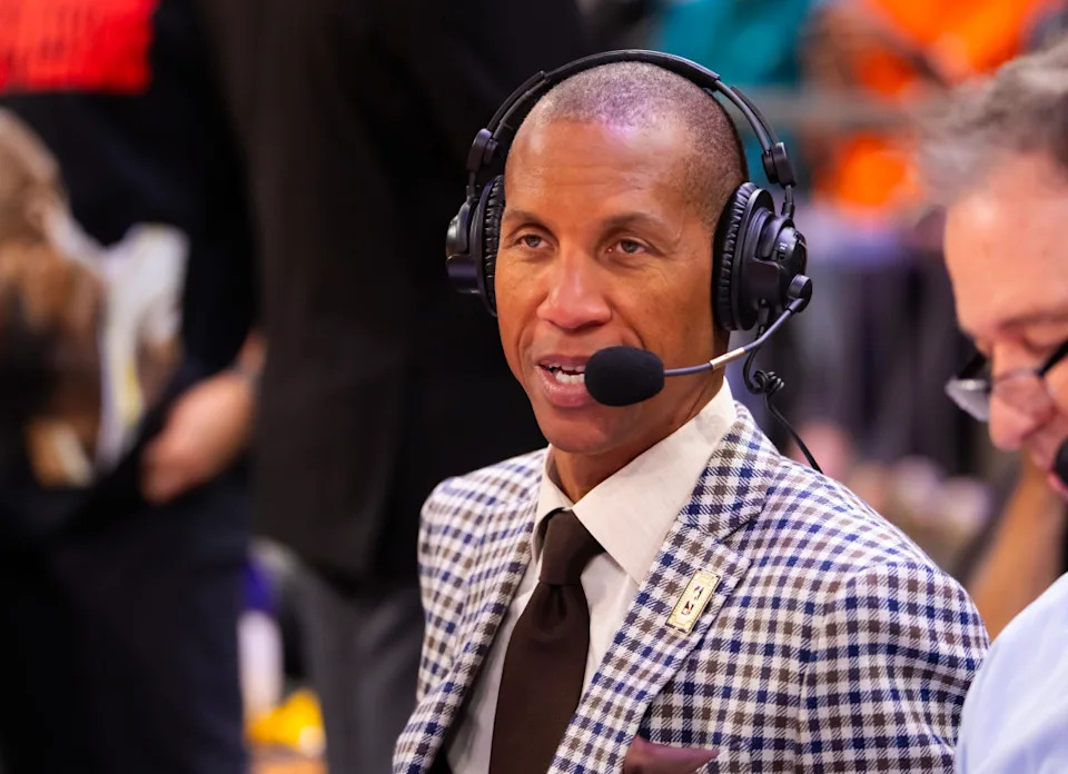 Indiana Pacers Hall of Fame guard and TNT broadcaster Reggie Miller.Mark J&period; Rebilas-Imagn Images