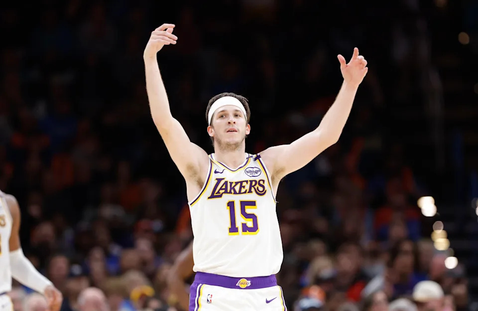 Los Angeles Lakers guard Austin Reaves (15).Alonzo Adams-Imagn Images