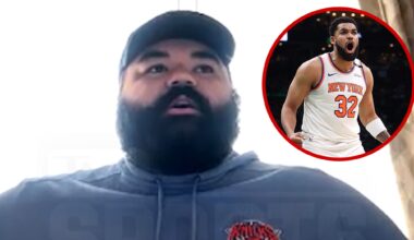 Viral Knicks Fan Stunned After KAT Shirt Shoutout, 'I Still Can't Believe It'