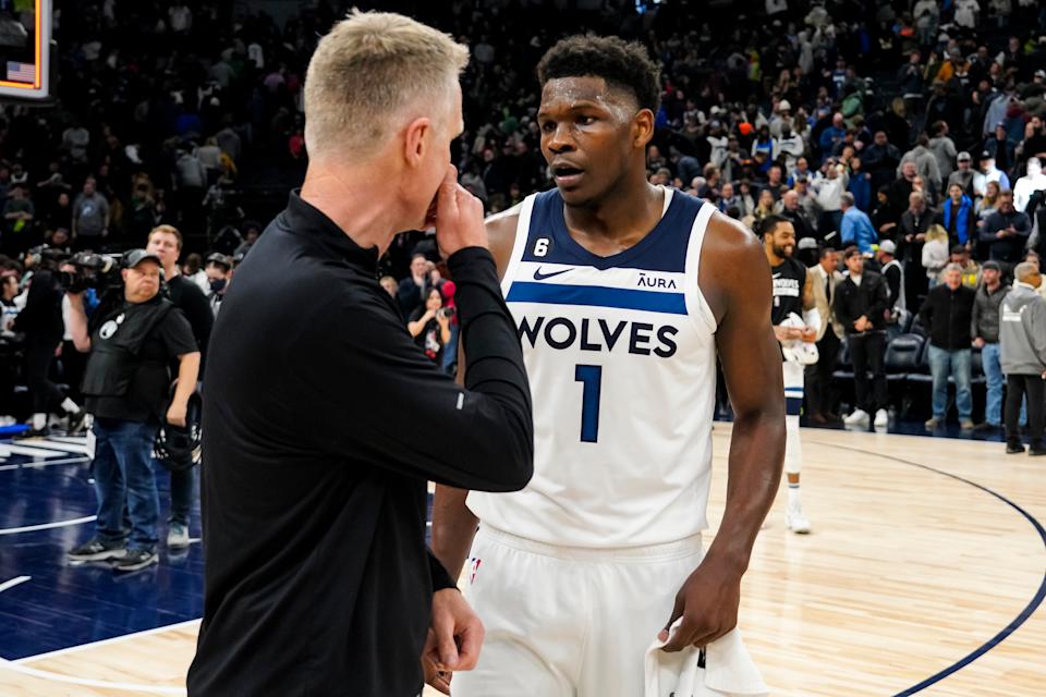 Steve Kerr's words served as motivation for Anthony Edwards to step up his workouts and his game. Now Kerr will see the fruits of that work first-hand with a trip to the Western Conference finals at stake. David Berding/Getty Images)
