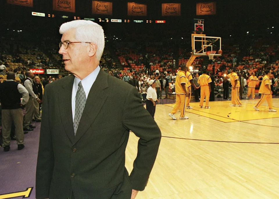 Los Angeles Lakers head coach Del Harris stands near the court prior to his team's match against the Indiana Pacers at The Great Western Forum in Inglewood,