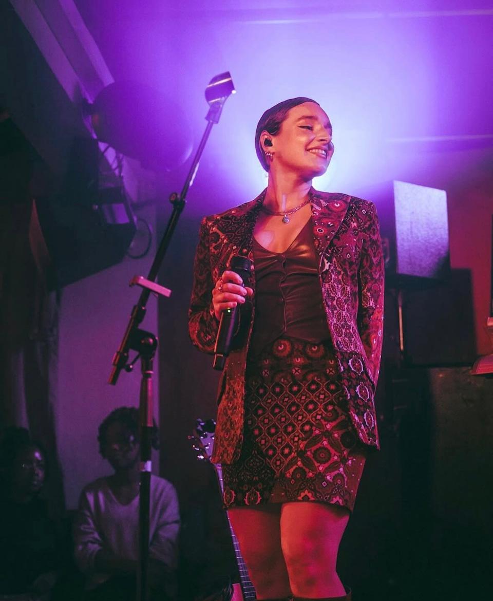 Laura Roy is shown performing at a 2023 show.