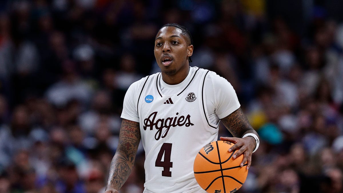 Texas A&M senior guard Wade Taylor IV delcares for the 2025 NBA draft