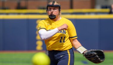 Michigan softball rides three-run sixth inning past UCF in NCAA opener