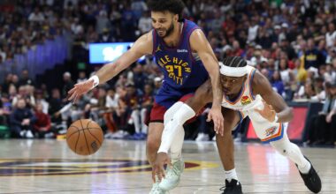 Shai Gilgeous-Alexander smiles at Nuggets fans after Thunder OT loss