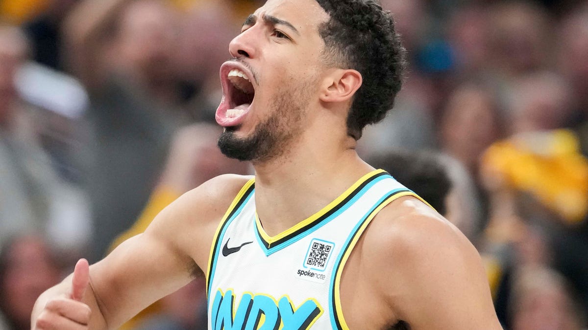 Tyrese Haliburton back on podium for media after Game 3 absence
