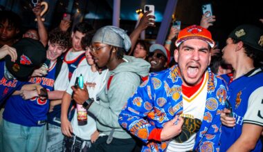 New York fans erupt, party outside MSG after Knicks win Game 6