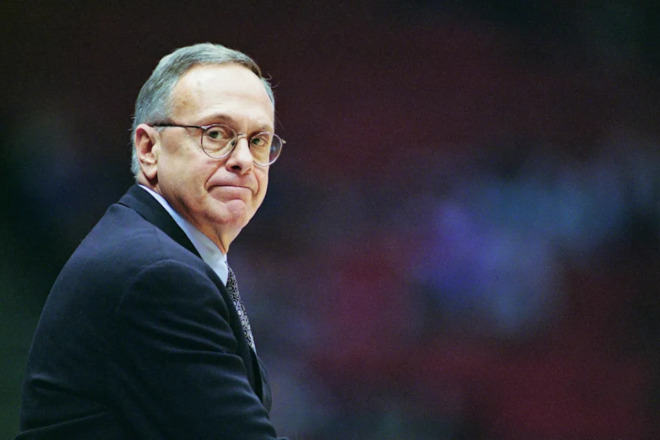 Larry Brown, Head Coach for the Indiana Pacers during the NBA Atlantic Division basketball game against the New Jersey Nets on February, 7, 1997, at the Continental Airlines Arena in East Rutherford, New Jersey.