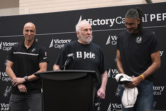 Gregg Popovich revealed a shirt which read 'El Jefe' during a press conference