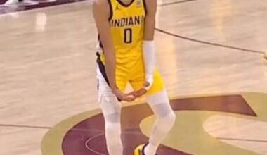 Indiana Pacers star Tyrese Haliburton celebrated Tuesday's thrilling game-winning 3-pointer against the Cleveland Cavaliers by pretending to have gigantic gonads