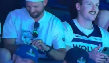 The fan appeared to put some sort of substance on his hand during the Timberwolves game