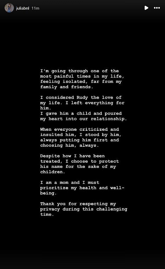 She confirmed reports of their split by opening up on her heartbreak in an Instagram statement