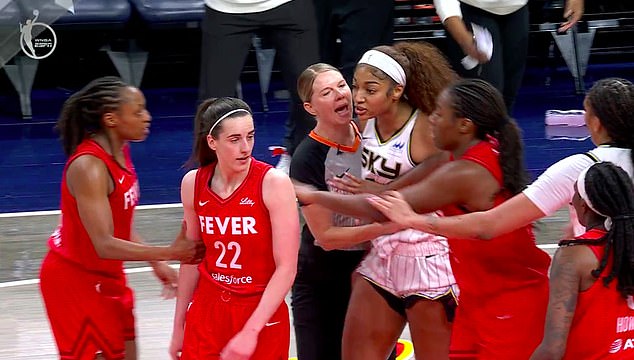 Reese was seething after being sent tumbling to the ground by the Indiana Fever sensation
