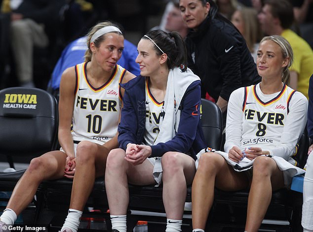 Cunningham (right), is now Caitlin Clark's teammate, after getting traded to the Indiana Fever