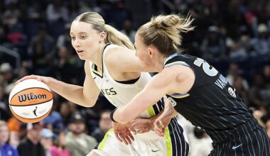 WNBA rookie Paige Bueckers (left) has been placed on concussion protocol