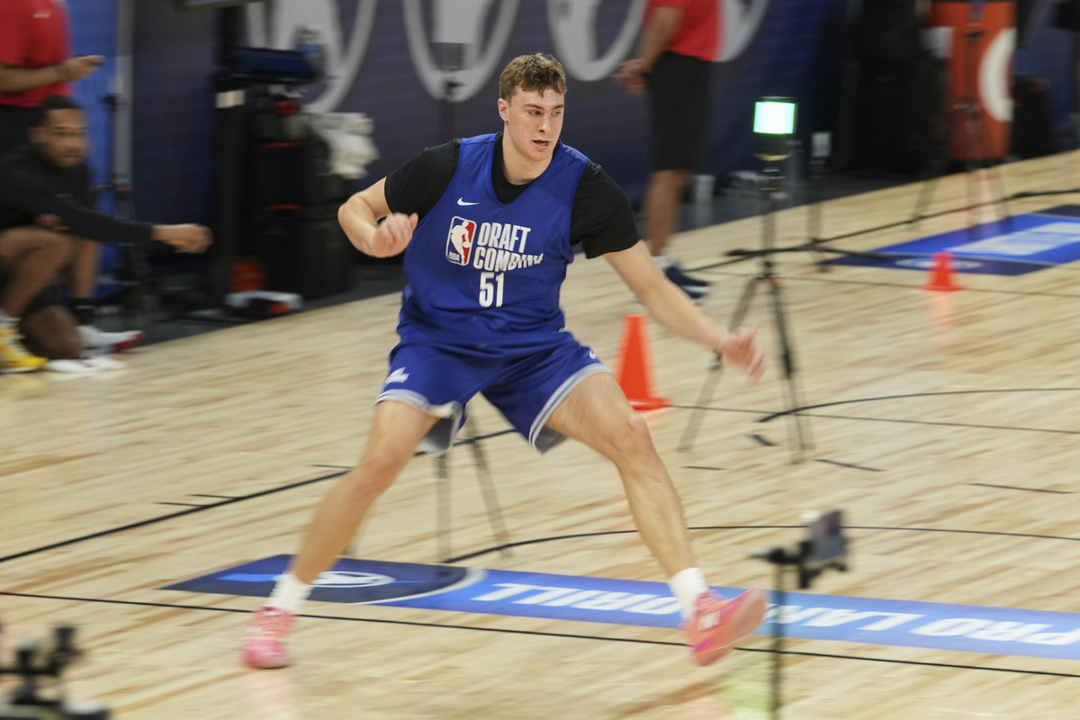 Cooper Flagg enjoyed testing his shooting skills at the NBA draft combine