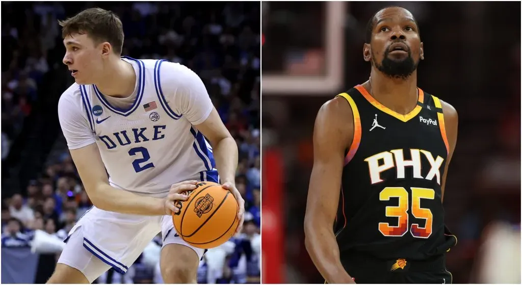 Cooper Flagg and Kevin Durant