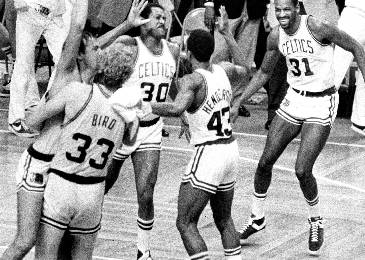 Cedric Maxwell (right) was the MVP of the 1981 NBA Finals.