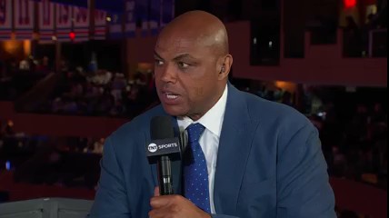 Charles Barkley talks during halftime of Game 5 of the NBA's Eastern Conference Finals between the Indiana Pacers and New York Knicks at Madison Square Garden. Photo Credit: TNT
