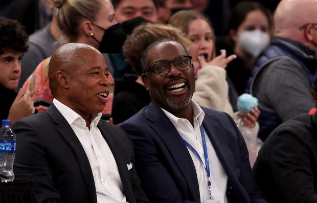 New York City Mayor Eric Adams attends the game between the New York Knicks and the Charlotte Hornets at Madison Square Garden on January 17, 2022 in New York City. (Photo by Elsa/Getty Images)