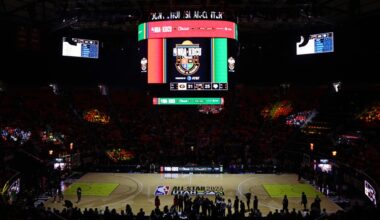 A general arena view of the Jon M. Huntsman Center