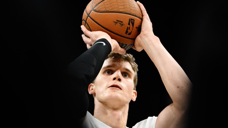 Lauri Markkanen #23 of the Utah Jazz...