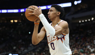 Ryan Dunn #0 of the Phoenix Suns...