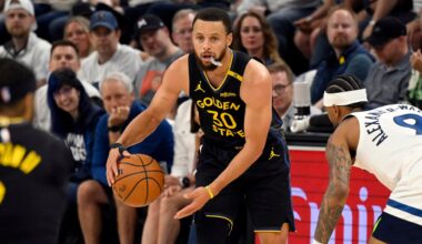 Stephen Curry leaves Warriors’ opener with strained hamstring, putting series in question