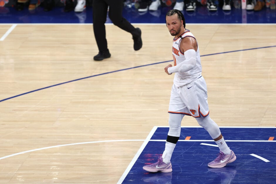 Knicks guard Jalen Brunson at Madison Square Garden playing against the Pacers in the Eastern Conference Finals