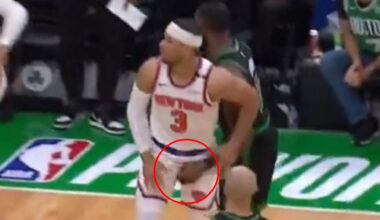New York Knicks star Josh Hart's wife slams 'weird' act by Celtics rival Jaylen Brown spotted by NBA fans on live TV