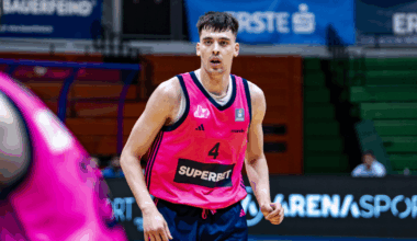 La Familia's Andrew Harrison (5) celebrates shooting the game winning point winning the quarterfinals against The Ville for TBT on Monday, July 29, 2024 at Freedom Hall in Louisville, Ky. - © Clare Grant/Courier Journal / USA TODAY NETWORK