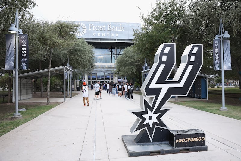 SAN ANTONIO, TEXAS - OCTOBER 25: General view outside of Frost Bank Center before the NBA game between the San Antonio Spurs and the Dallas Mavericks on October 25, 2023 in San Antonio, Texas.  NOTE TO USER: User expressly acknowledges and agrees that, by downloading and or using this photograph, User is consenting to the terms and conditions of the Getty Images License Agreement.  (Photo by Christian Petersen/Getty Images)
