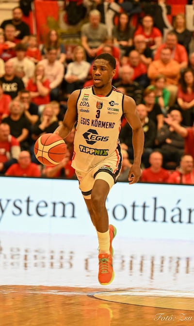 Rudi Williams in action with Kormend in the top pro league in Hungary.