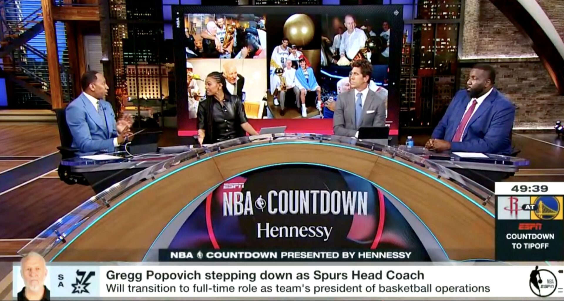 Stephen A. Smith grills Kendrick Perkins on body fat, Bob Myers intervenes