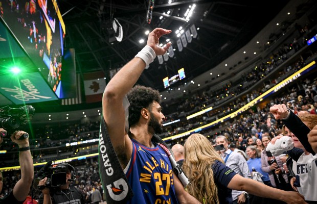 Jamal Murray (27) of the Denver Nuggets leaves the floor...