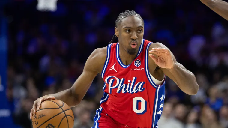 76ers predicted to pair Tyrese Maxey alongside 15 PPG guard in the 2025 NBA Draft image