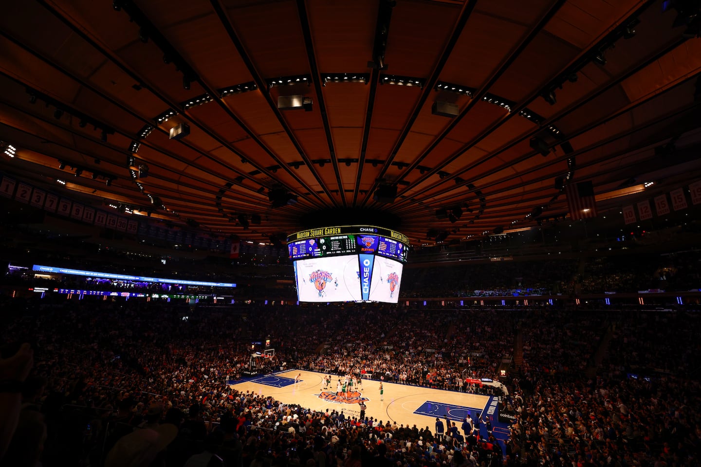 The Boston Celtics and the New York Knicks tip off in game three of the NBA Eastern Conference semifinal at Madison Square Garden.