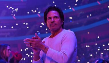 Mar 23, 2025; Detroit, Michigan, USA; Detroit Pistons owner Tom Gores looks on before the game against the New Orleans Pelicans at Little Caesars Arena. Mandatory Credit: Lon Horwedel-Imagn Images