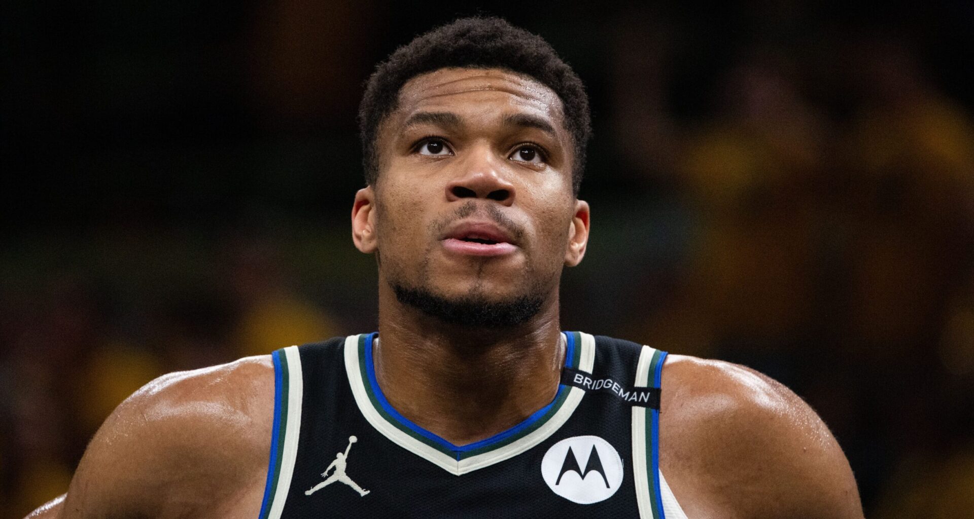 Milwaukee Bucks forward Giannis Antetokounmpo (34) during game five of the first round for the 2024 NBA Playoffs against the Indiana Pacers at Gainbridge Fieldhouse.