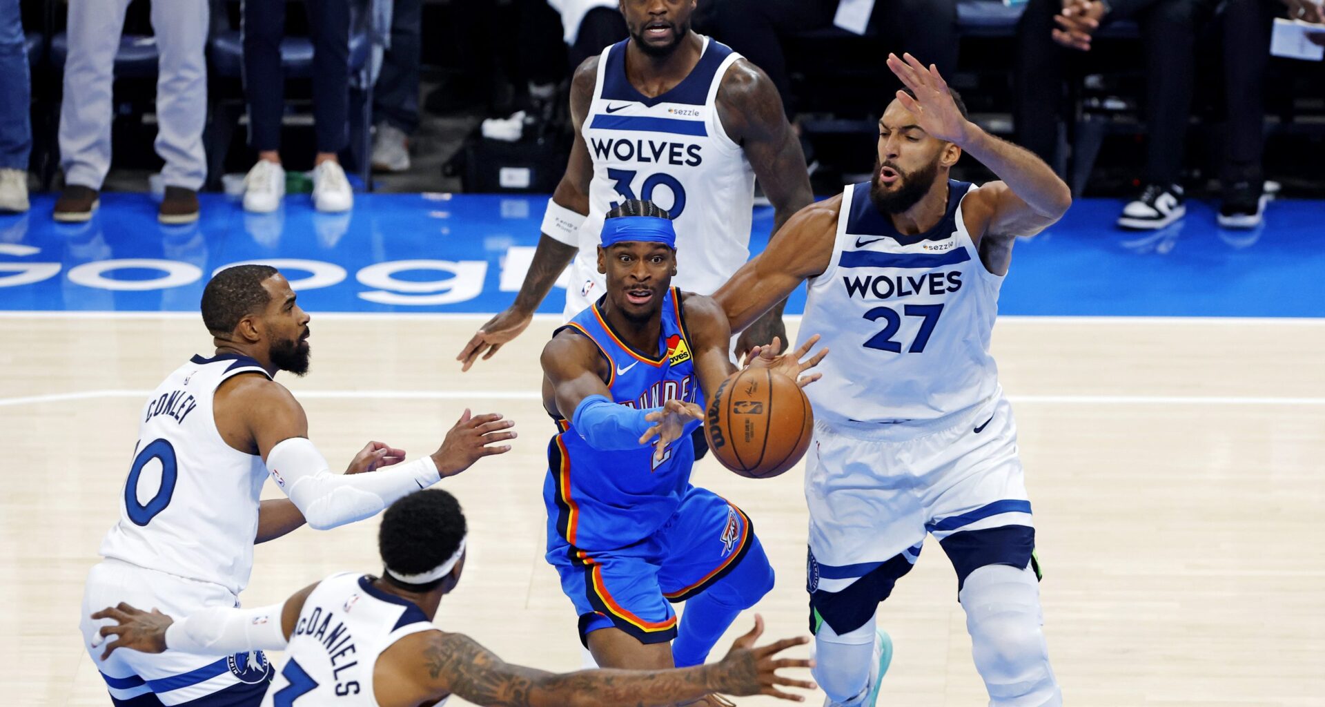 Rough finish for Thunder-Timberwolves WCF