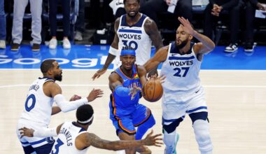 Rough finish for Thunder-Timberwolves WCF
