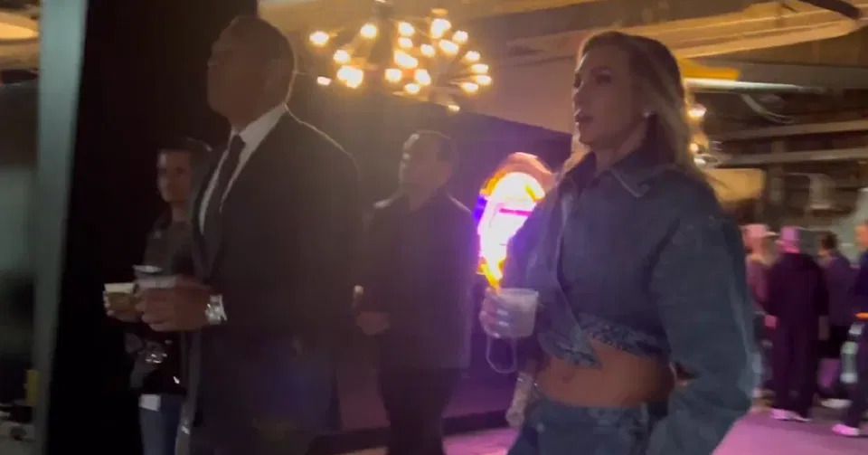 Charlotte Flair attends NBA Playoff game with Alex Rodriguez