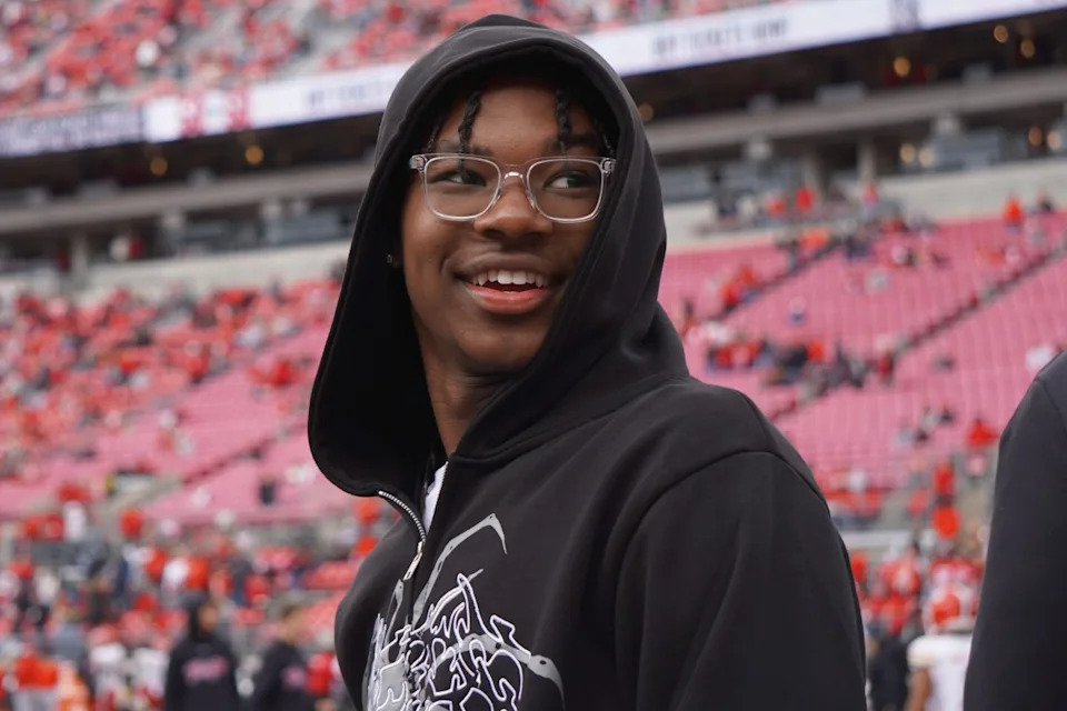 Bryce James, the youngest son of LeBron James, at Ohio Stadium.© Lori Schmidt &sol; Columbus Dispatch &sol; USA TODAY NETWORK