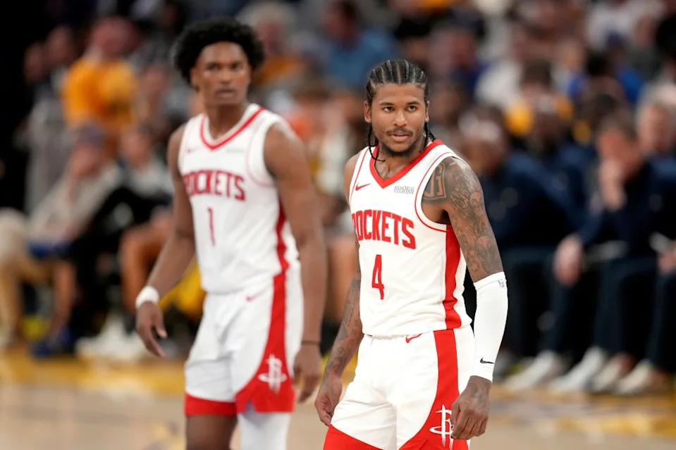 The Rockets were fueled this season by a plethora of young talent such as Amen Thompson (left) and Jalen Green (right). Cary Edmondson-Imagn Images
