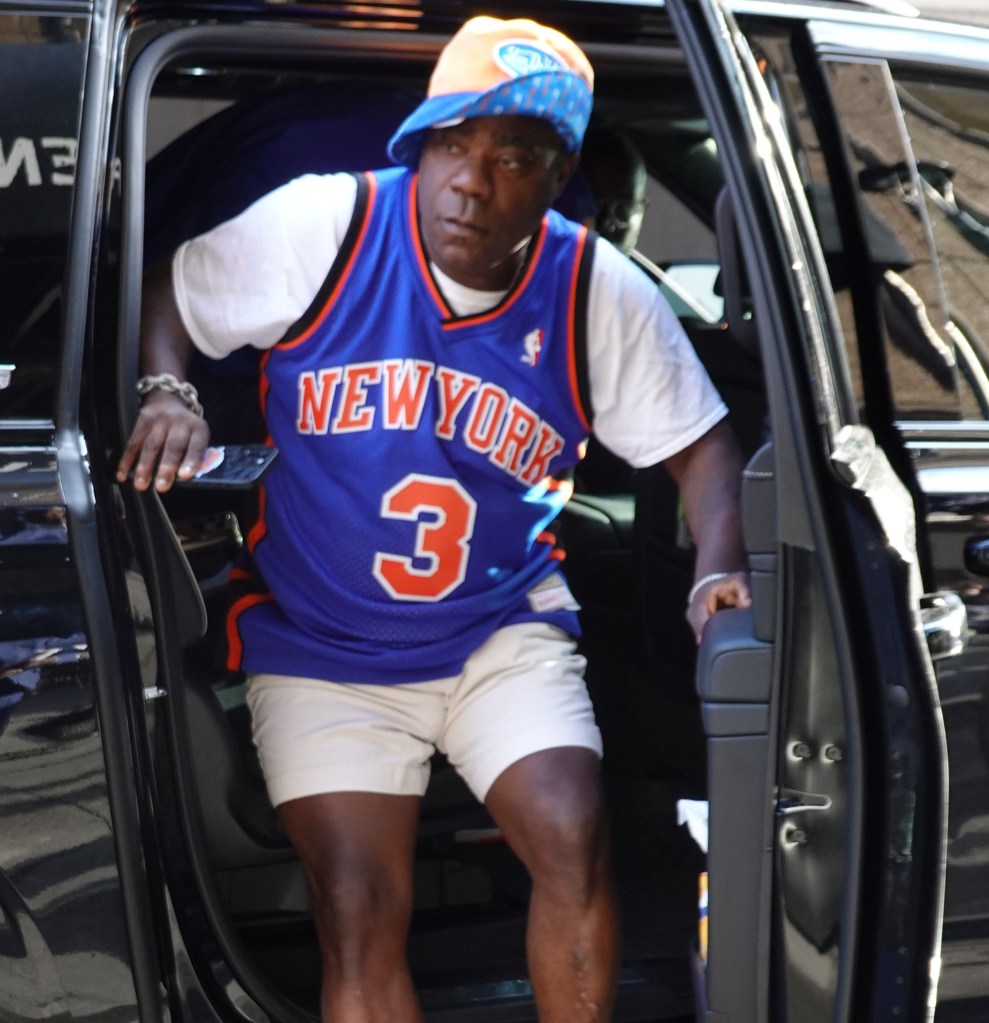 Tracy Morgan was spotted arriving at Madison Square Garden in New York City to cheer on the New York Knicks during their final conference playoff game. 