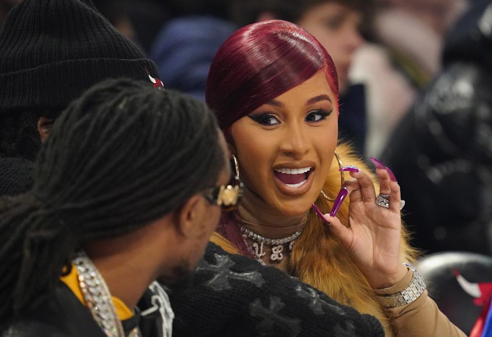 Cardi B in attendance during the 2020 NBA All Star Game at United CenterMandatory Credit&colon; Kyle Terada-Imagn Images