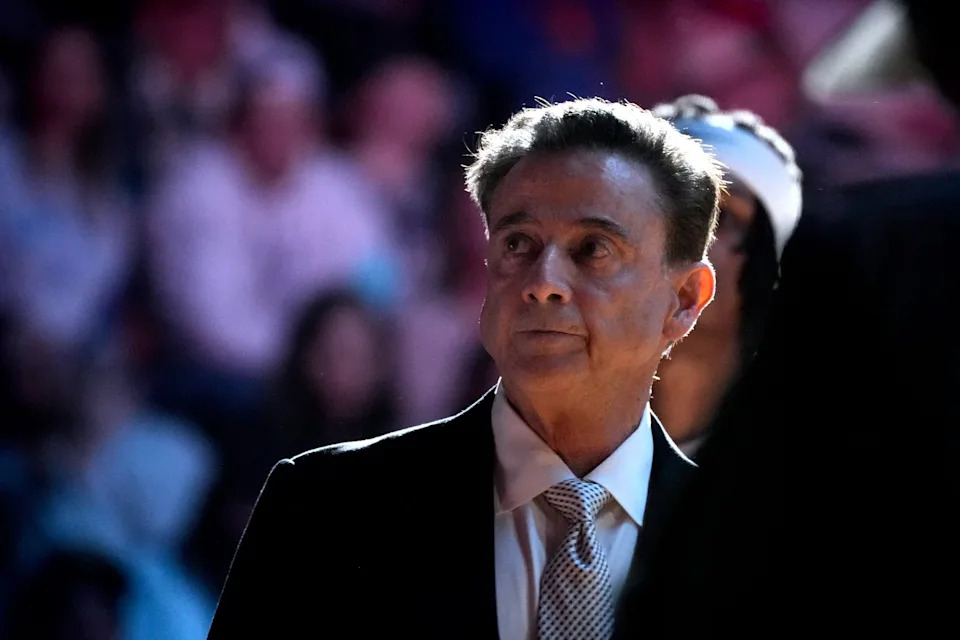 St. John's Red Storm head coach Rick Pitino during the team introductions Thursday at the Amica Mutual Pavilion in Providence, NCAA Tournament. 3/20/25